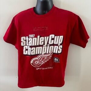 Vintage Detroit Red Wings 2002 Stanley Cup Champions T-Shirt Size Large NHL (H1)